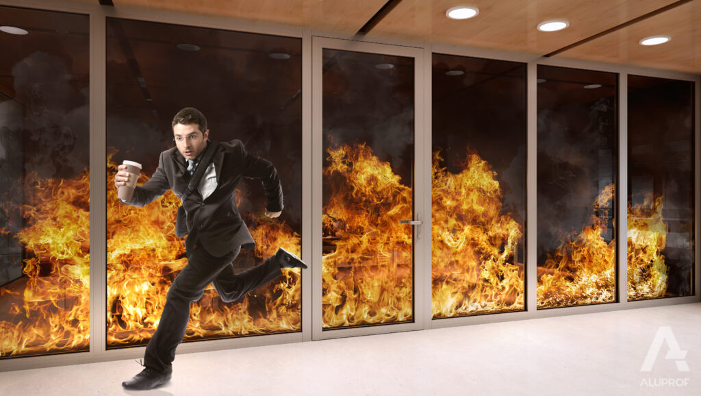 Advanced Glass façade system meeting Approved Document B fire safety requirements, to avoid scenarios like this.