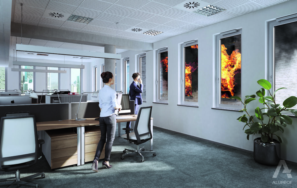Fire stopping installation within curtain walling system by Advanced Glass, to ensure your safety.