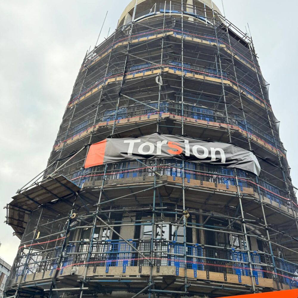 Modern aluminium windows and curtain wall façade at Burley Street development Leeds