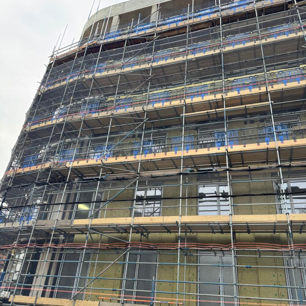 Bespoke aluminium barrier panels and façade glazing at Burley Street student accommodation
