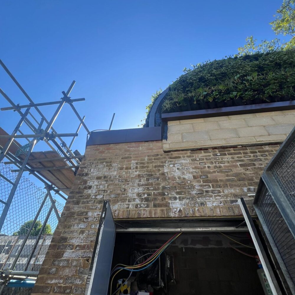 School building façade with integrated windows and curtain walling