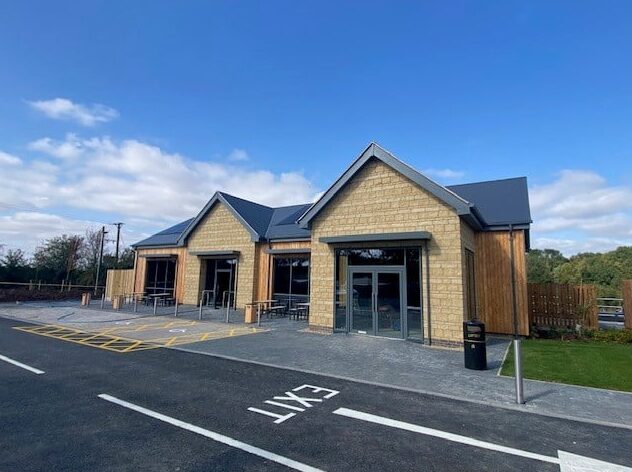 1. Curtain walling and aluminium glazing at Ram Jam Services Greetham