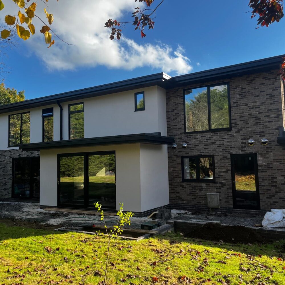 High end residential glazing with aluminium windows at Paddock House Market Bosworth