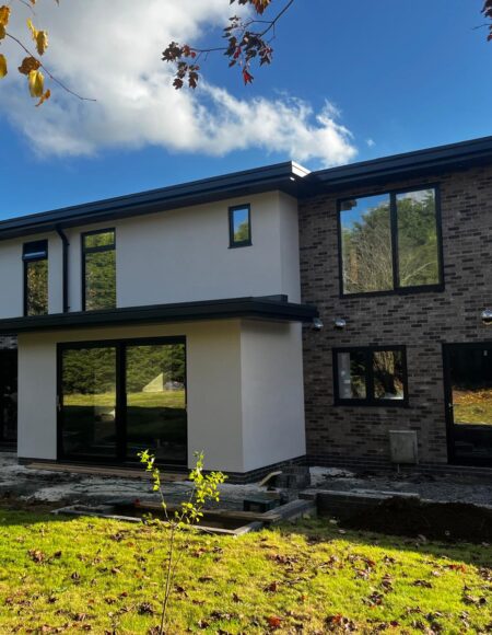 High end residential glazing with aluminium windows at Paddock House Market Bosworth