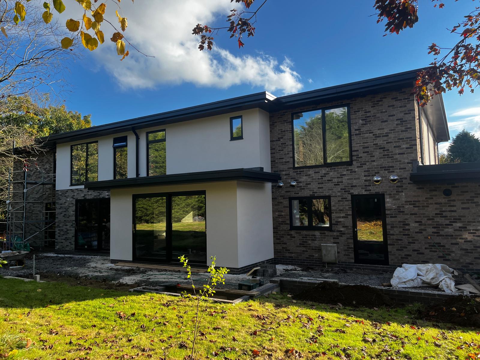 High end residential glazing with aluminium windows at Paddock House Market Bosworth
