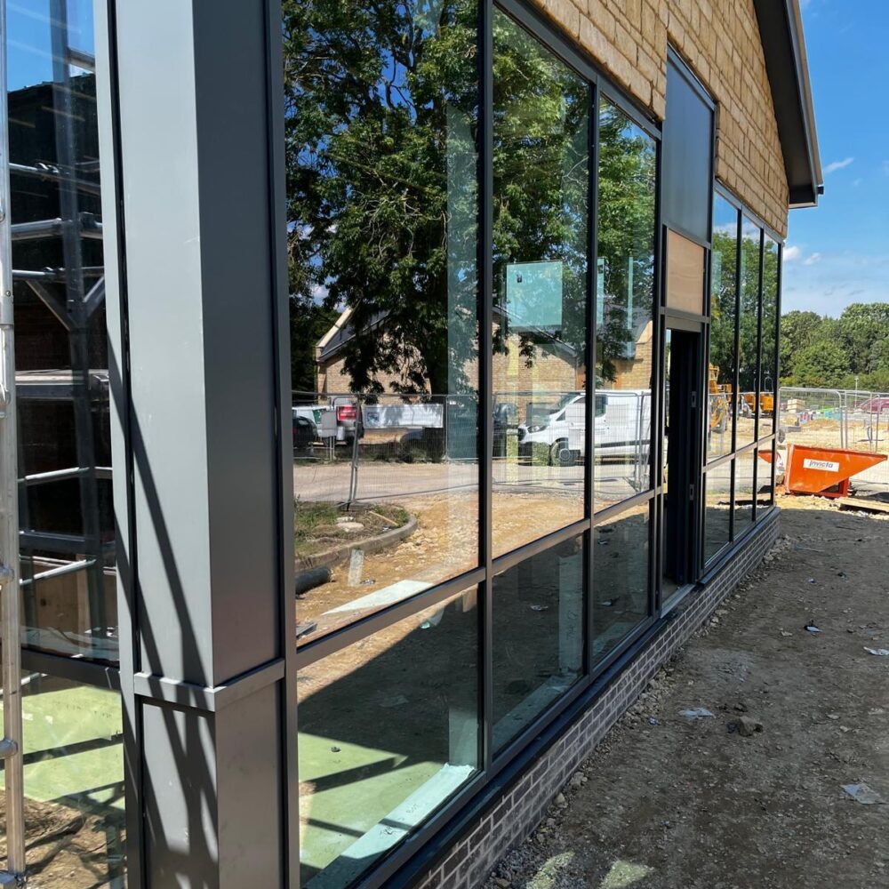 6. Commercial glazing and entrance doors installed at Ram Jam Services