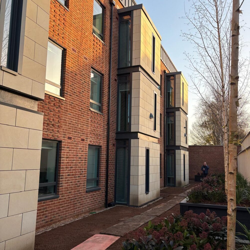 3. Mid rise residential façade installation in York with aluminium glazing systems