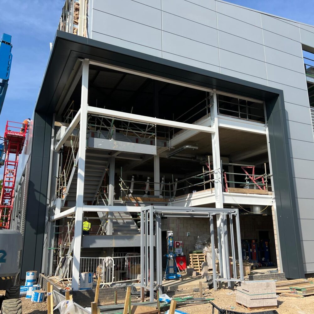 1. Curtain walling and aluminium windows installed at MBDA Stevenage