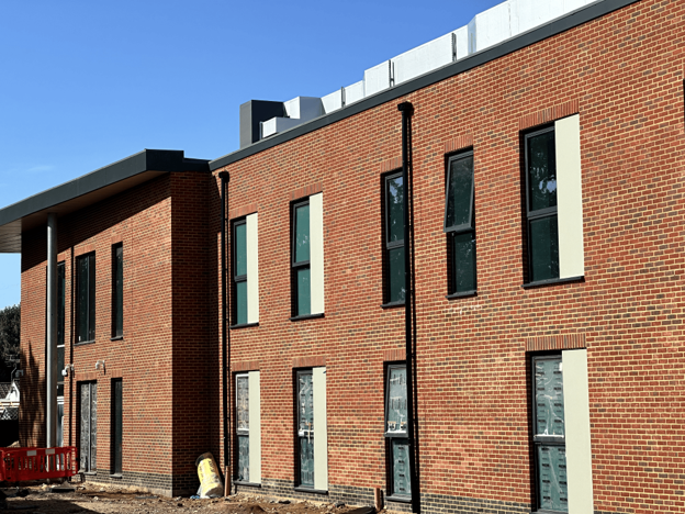 Facades For Healthcare Buildings featuring brickwork, modern windows and external finishes on a newly constructed healthcare facility.