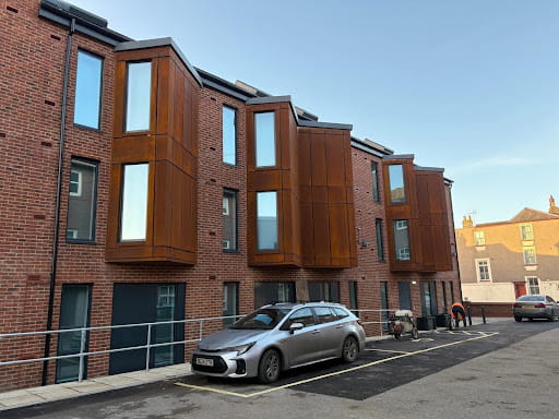 A high-rise residential building where specific façade solutions are used to ensure the residence matches the requirements.